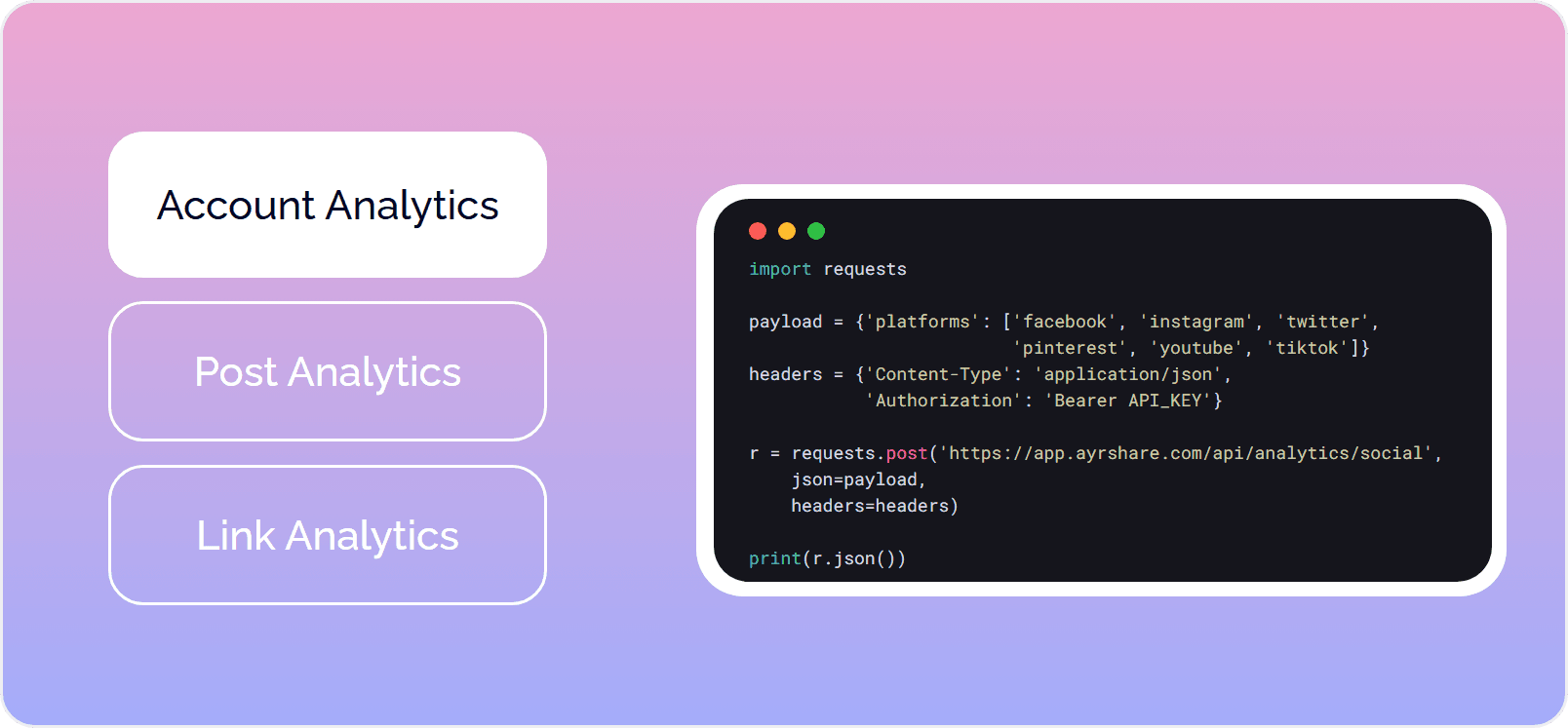 Analytics API preview