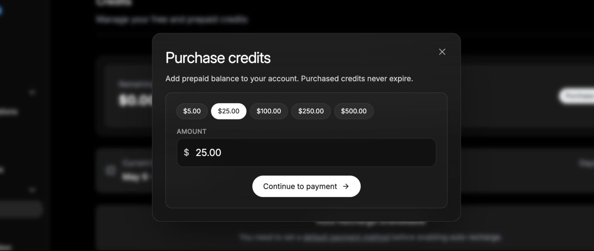 How to purchase X credits on the X developer console