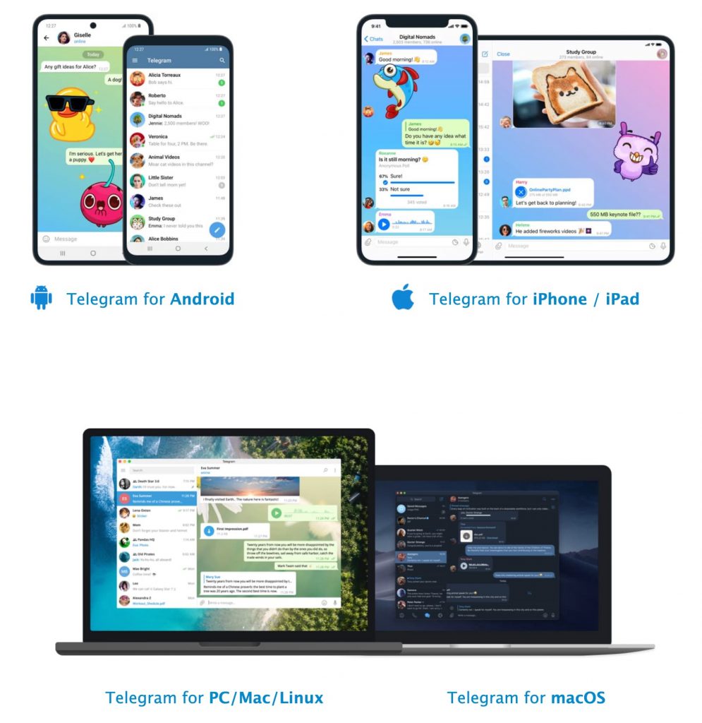 Telegram platforms