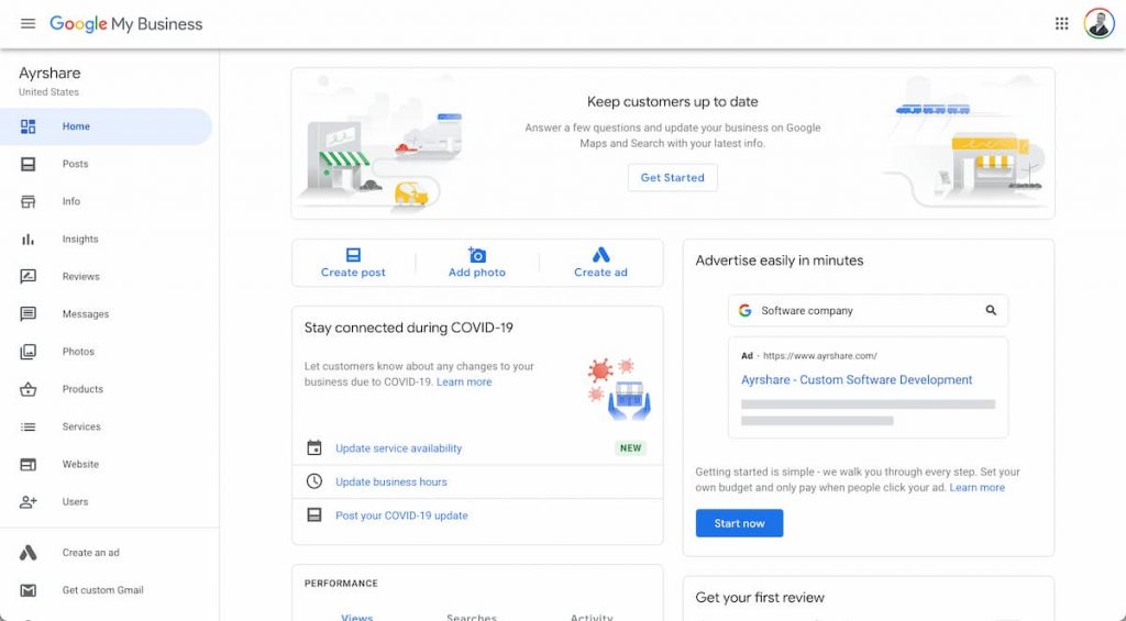 Google Business Profile Dashboard