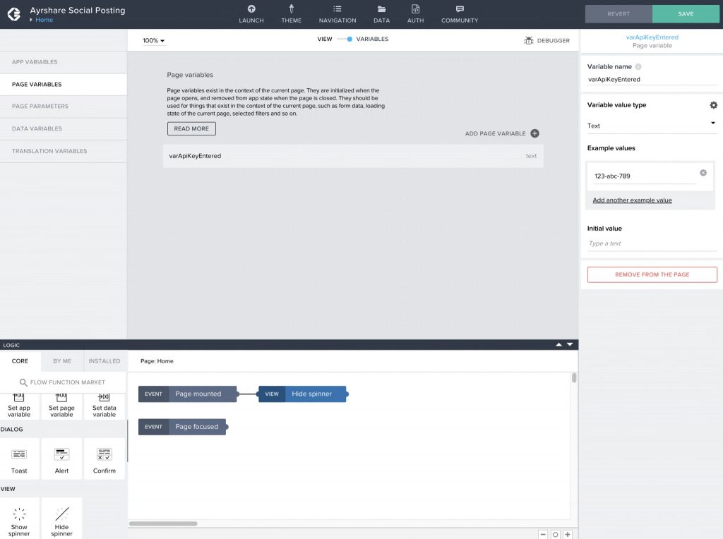 AppGyver Home Settings