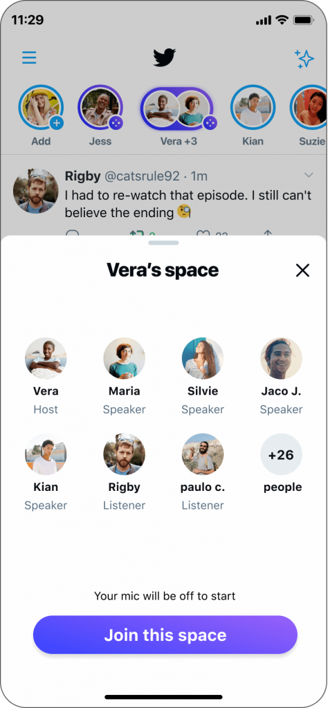 Twitter Spaces View