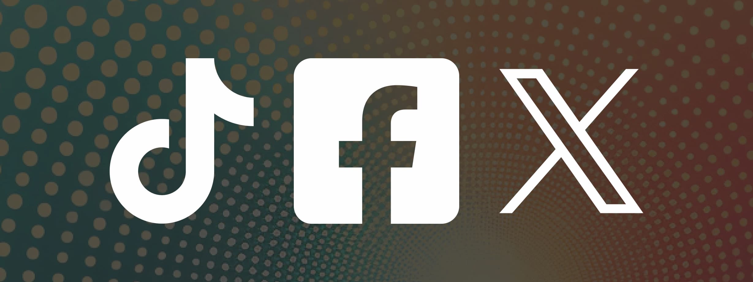 Tiktok Facebook X logos