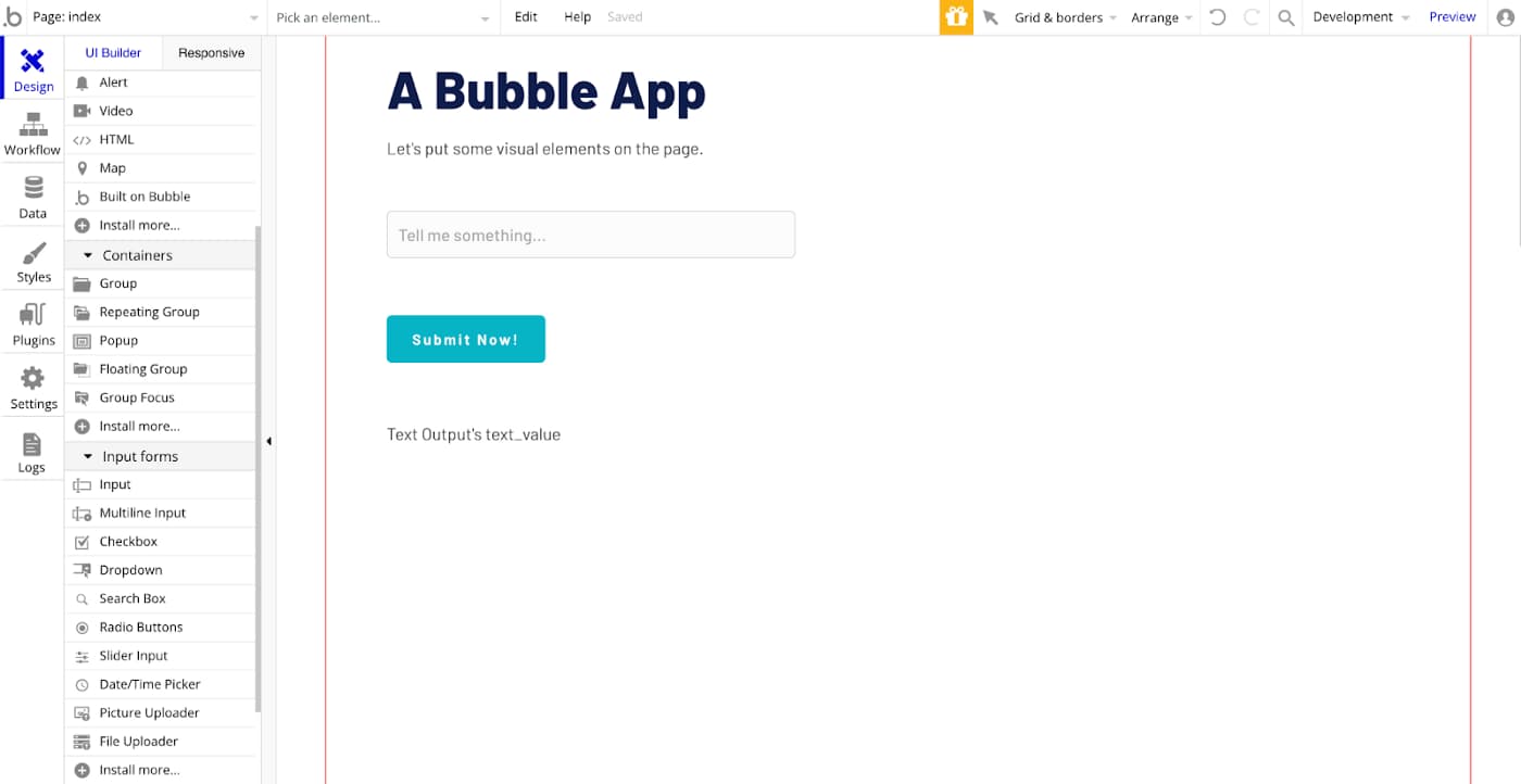 bubble web app builder