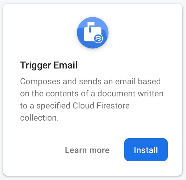 Firebase email extension install