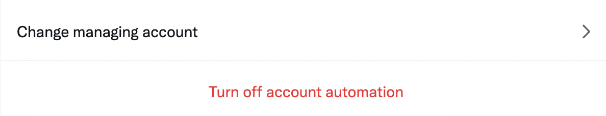 Twitter Turn off Automated