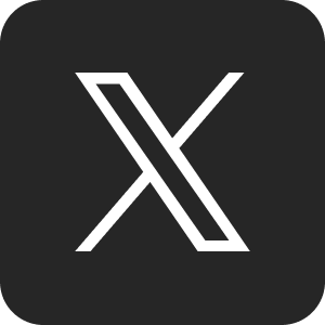 The x icon on a black background.