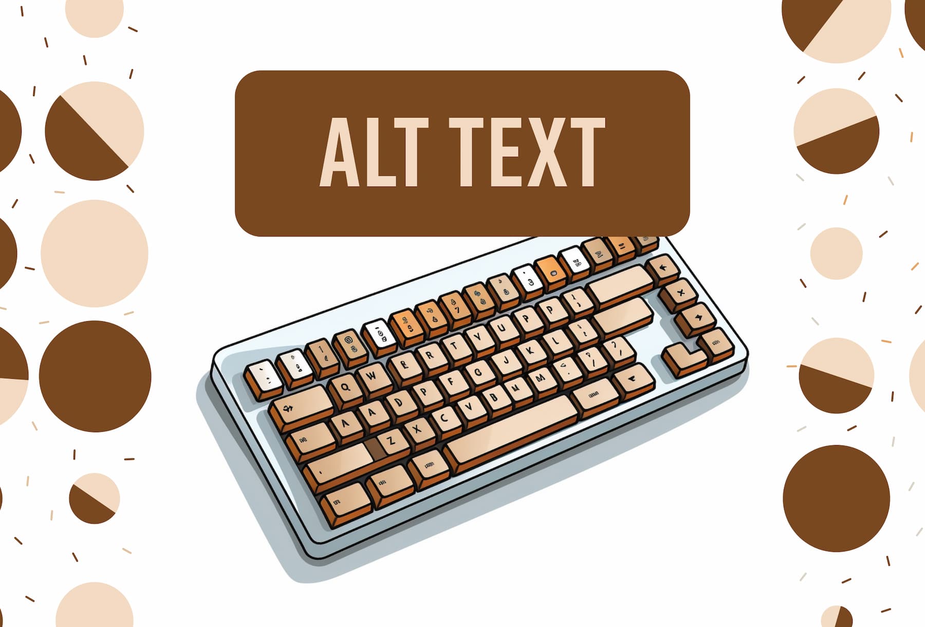 A keyboard with the word alt text on it.