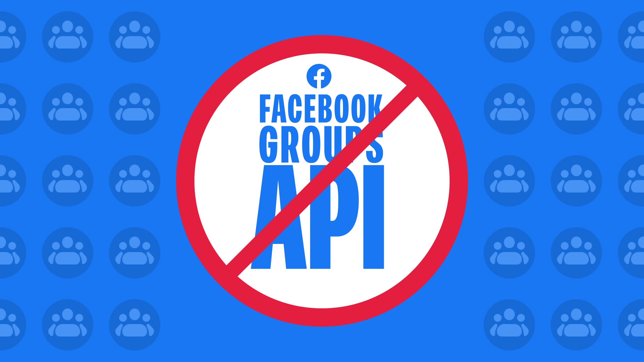 A blue background with a sign that says facebook groups APi.
