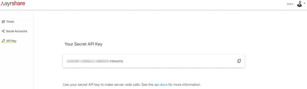 Ayrshare API Key