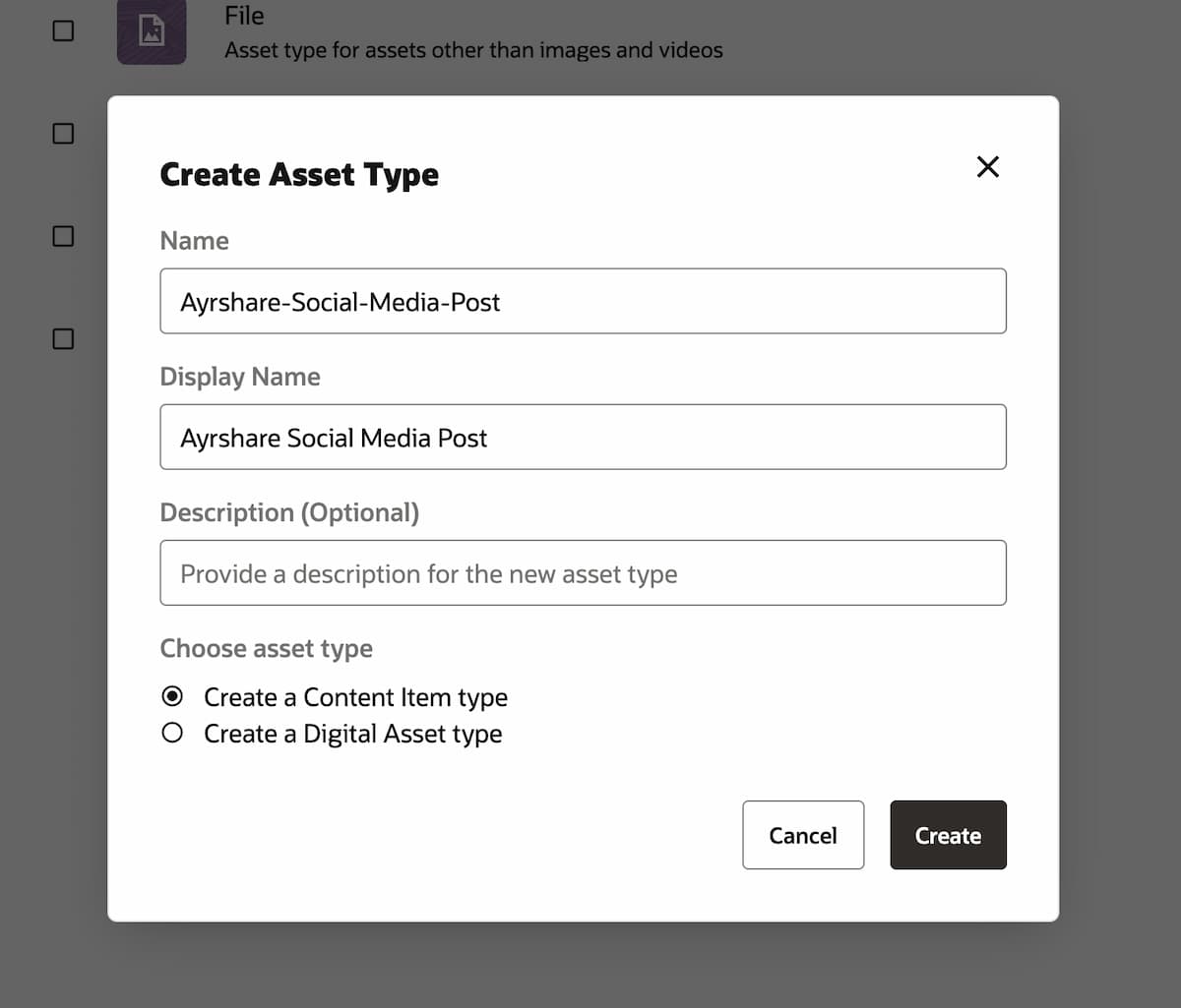 asset type