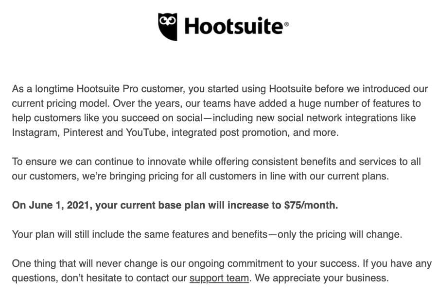 Hootsuite Prices Increase