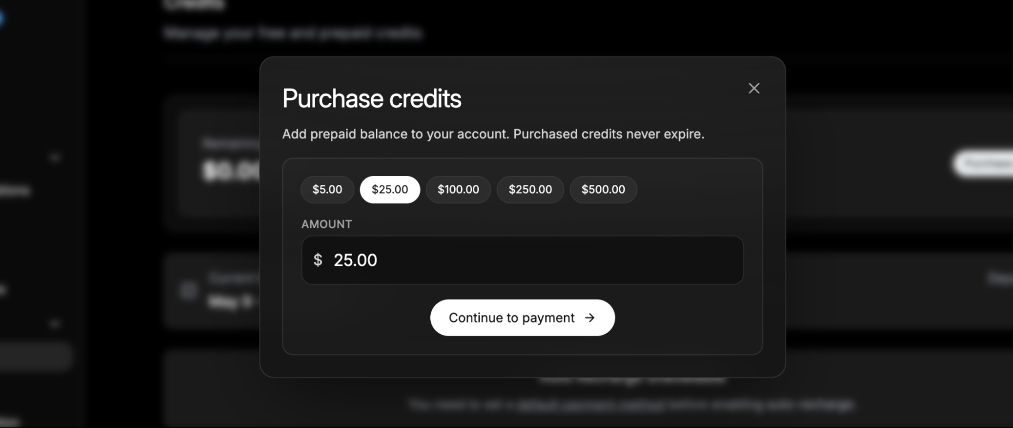 How to purchase X credits on the X developer console