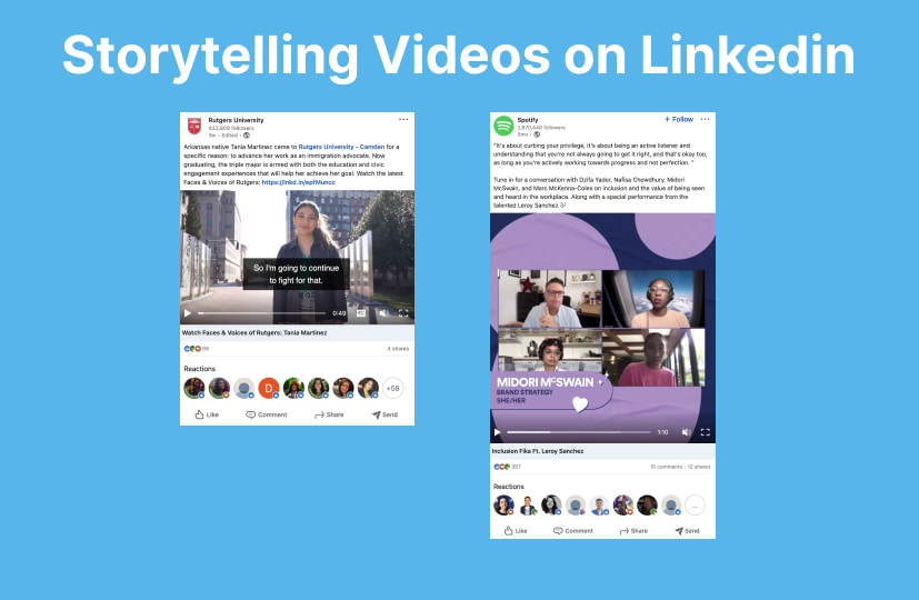 Storytelling videos on linkedin.